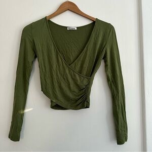 Olive Green Wrap Top